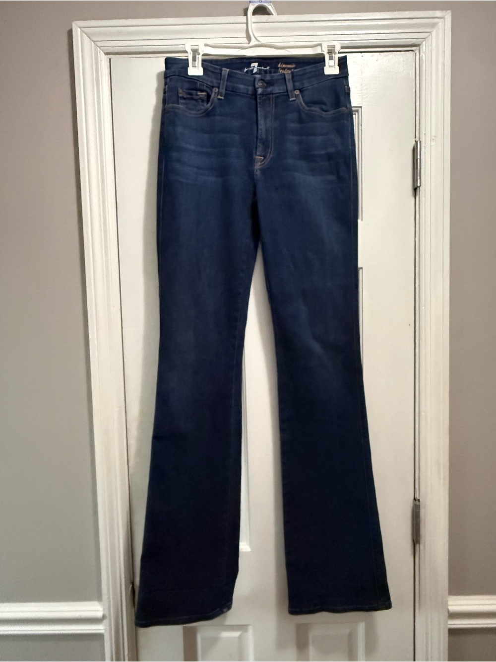 7 For All Mankind Dark Blue Wide Leg Jeans